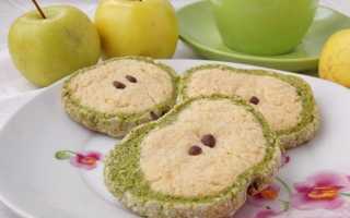Пісочне печиво «Зелені яблука». Печива у вигляді яблучок. Покроковий рецепт з фото