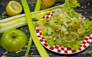 Пісний картопляний салат з селерою і яблуком. Покроковий рецепт з фото