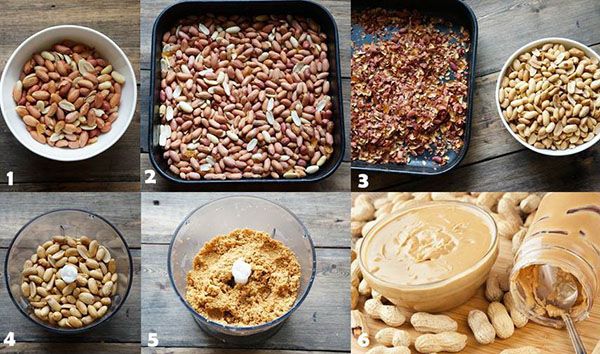етапи приготування арахісової пасти