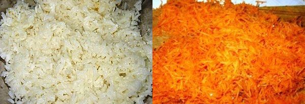 підготувати рис і морква