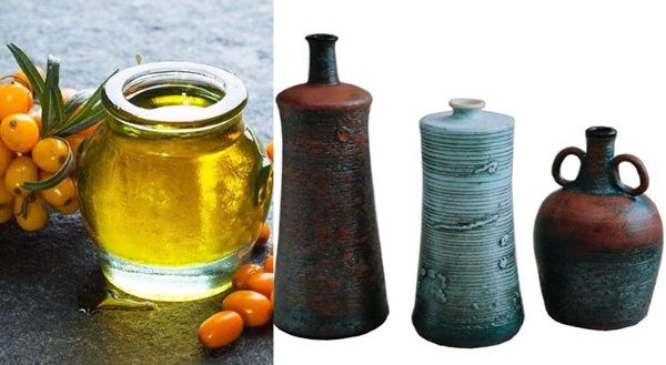 зберігання обліпихової олії в скляній і керамічному посуді