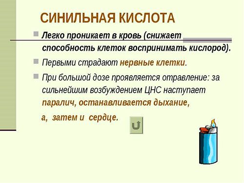 Дія синильної кислоти на організм людини