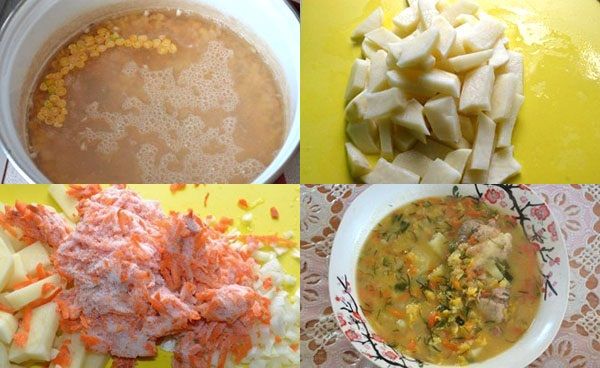 етапи приготування горохового супу