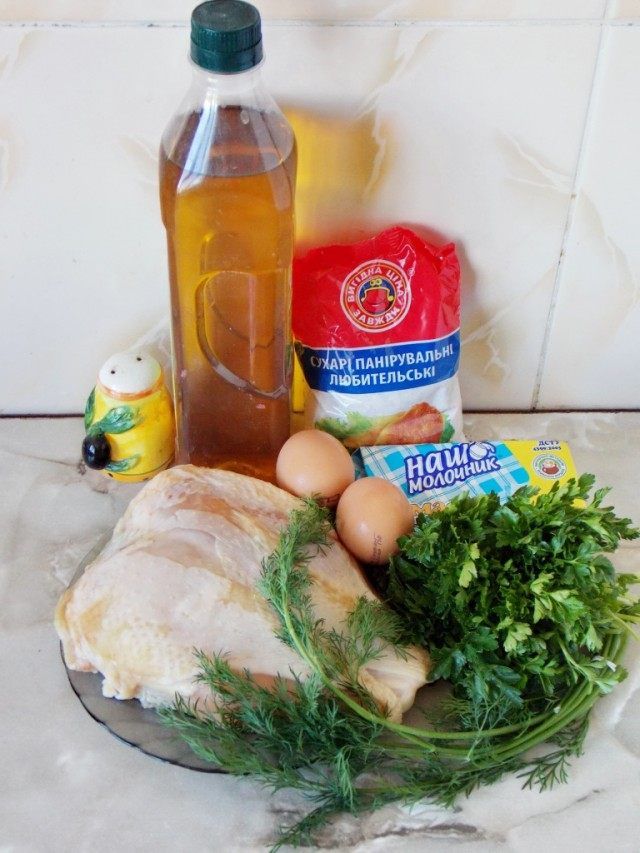 Інгредієнти для приготування котлет по-київськи