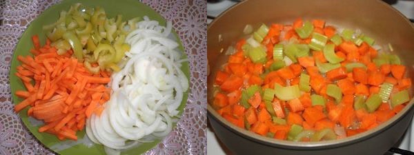 подрібнити овочі і тушкувати