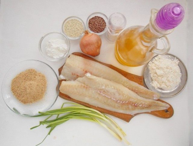 Інгредієнти для приготування рубаних котлет з рибного філе